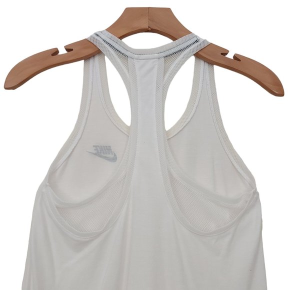 Nike Tank Top Womens XS White Racerback Curvy Hem Lightweight Athletic Gym Yoga - Picture 6 of 9